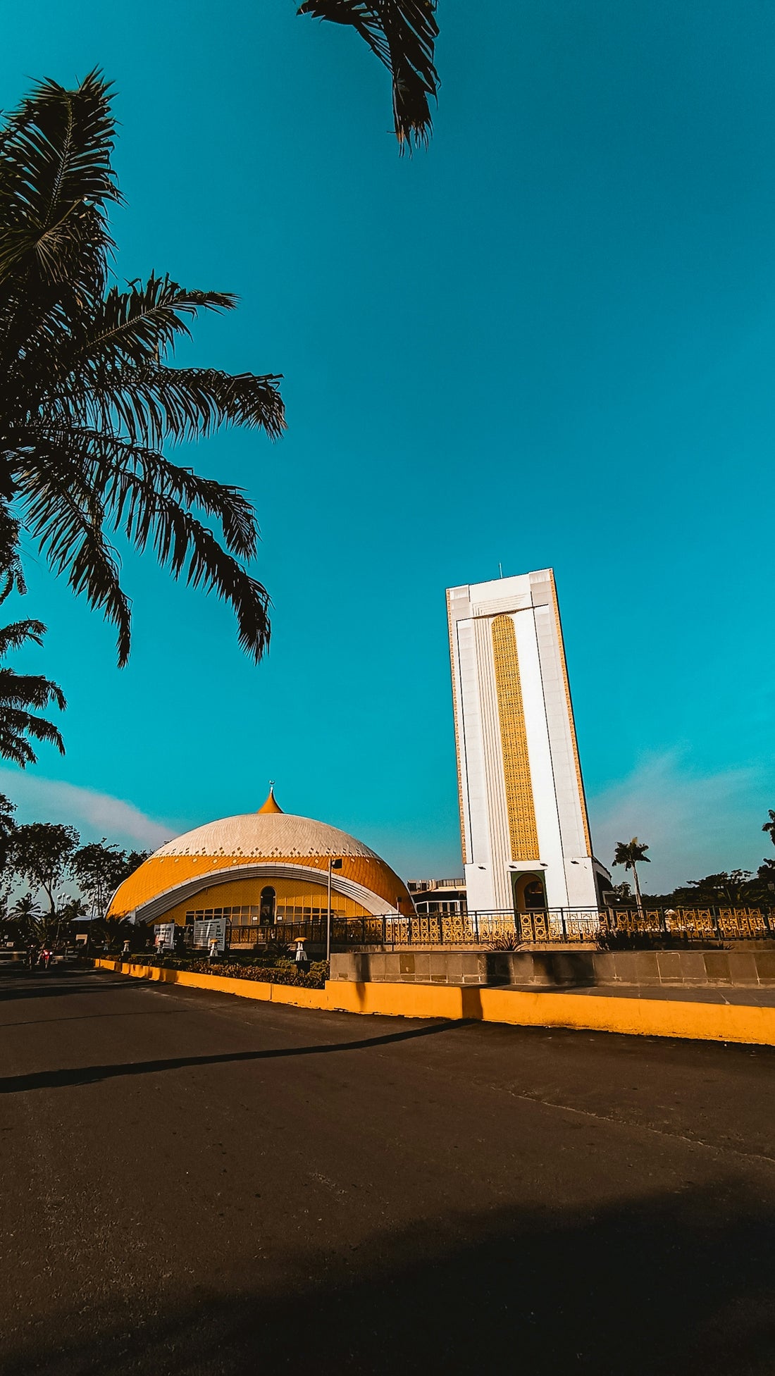 a building with a gold roof