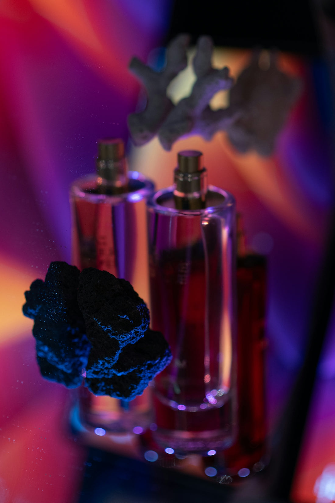 A couple of bottles sitting on top of a table