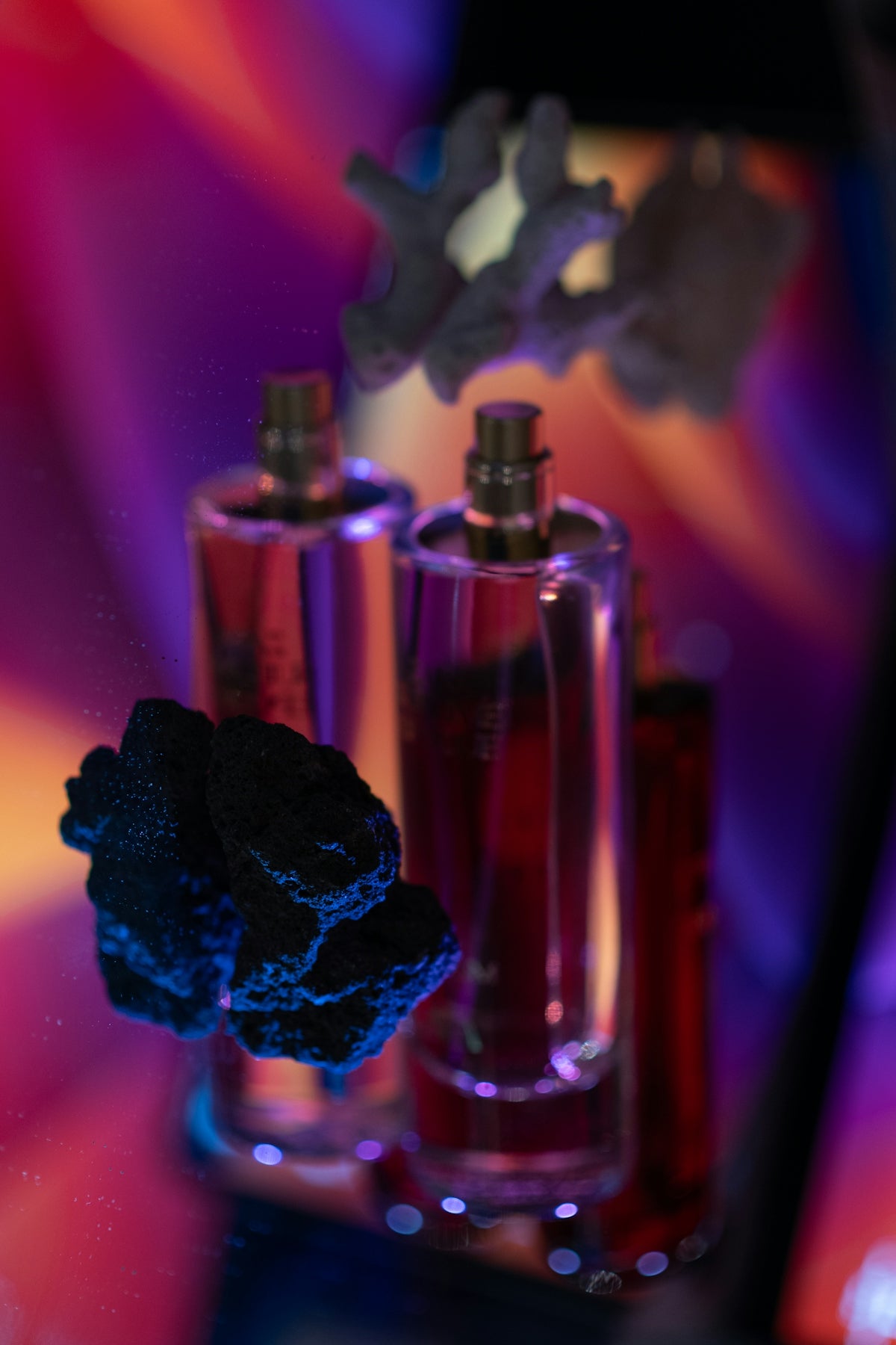 A couple of bottles sitting on top of a table